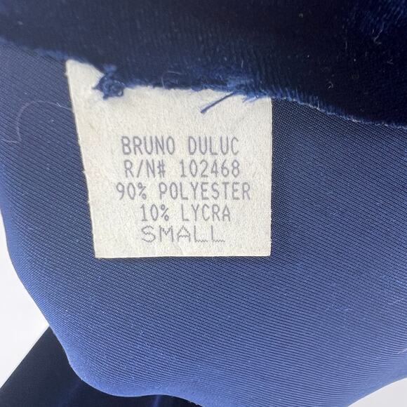 Y2K 90s Bruno Duluc Dark Blue Sleeveless Velvet Stretchy Maxi Dress Prom S Small - Picture 12 of 14